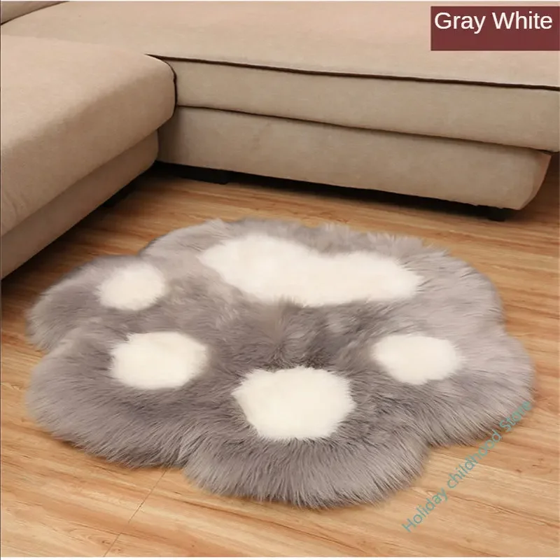 Cute Cat Paw Bear Foot Cushion Animal Footprint Shape Soft Plush Carpet Home Sofa Table Floor Mat Bedroom Decorative Carpet