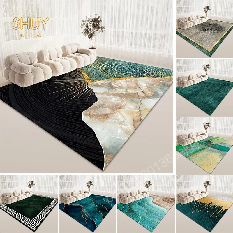 

American Style Green Carpet for Living Room Bedroom Large Area Floor Mat Decoration Anti-slip Design Lounge Balcony Corridor Rug