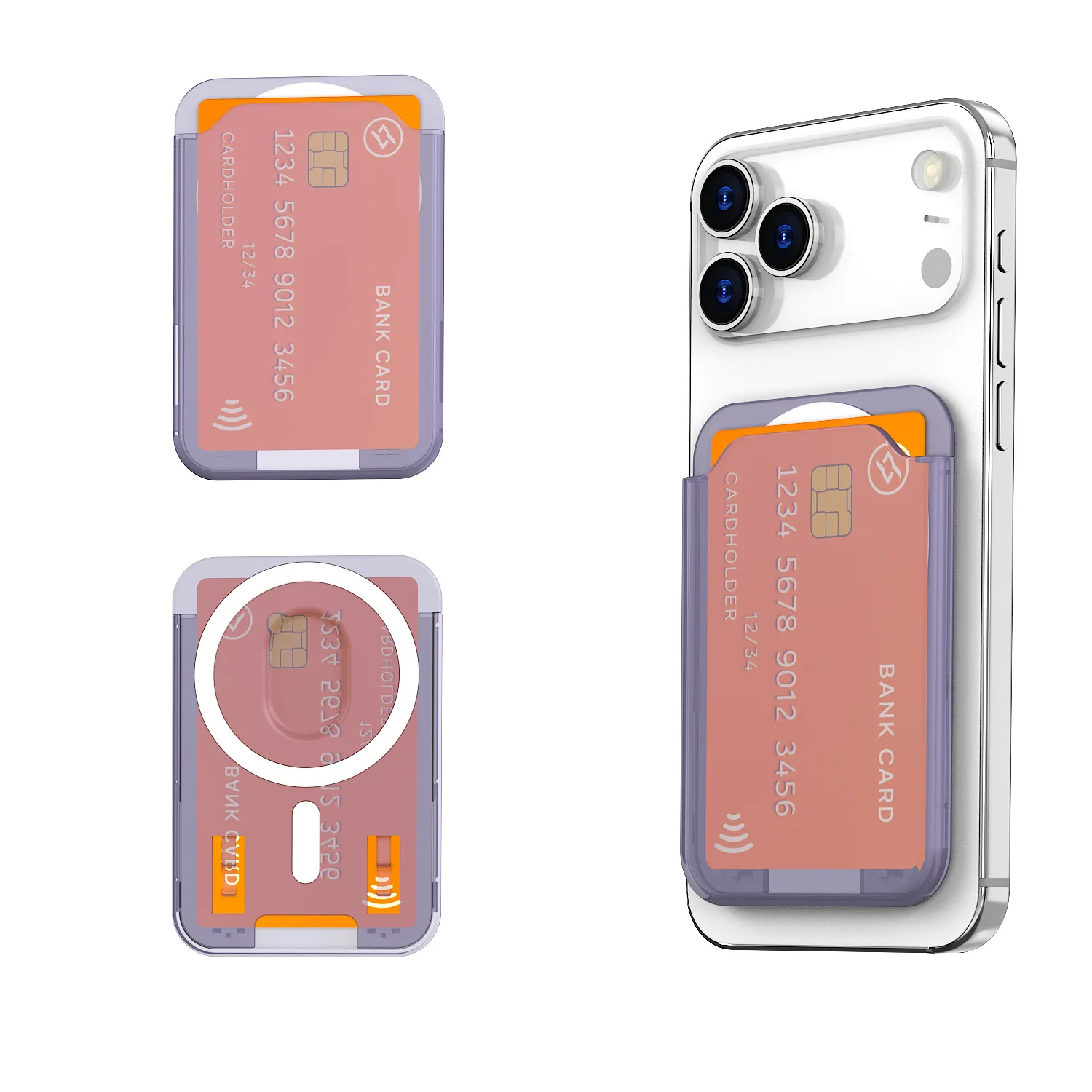 MagSafe Magnetische Geldbörse für iPhone 18 17 16 15 14 13 12 Pixel 10 Serie Harte Kreditkartenfach-Halterung für die Rückseite der Handyhülle – Detail 17