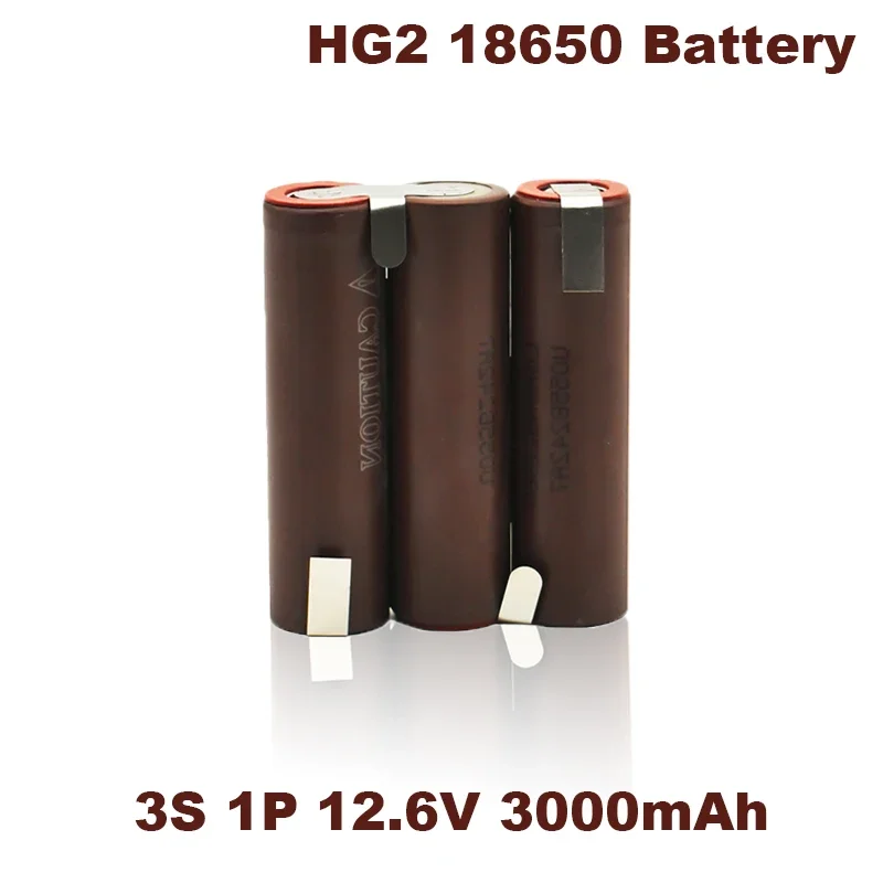 Original 18650 HG2 3000mAh 6000mAh 3S 4S 5S 6S 8S 7.4V 12.6V 14.8V 18V 25.2V 29.6V for screwdriver battery welding battery pack