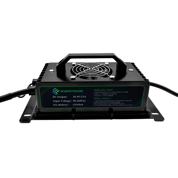 Fast Electric Motorcycle Golf Cart LiFePO4 Battery Charger 60V 30A Adaptive Universal AC/DC Input Aluminium Shell