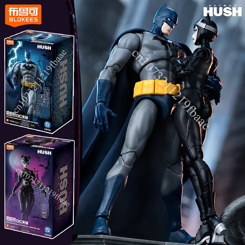Genuine Blokees Batman Hush Action Figure Toys Hush Catwoman DC Nightwing Assembly Model Kit Champion Class Superman Gifts