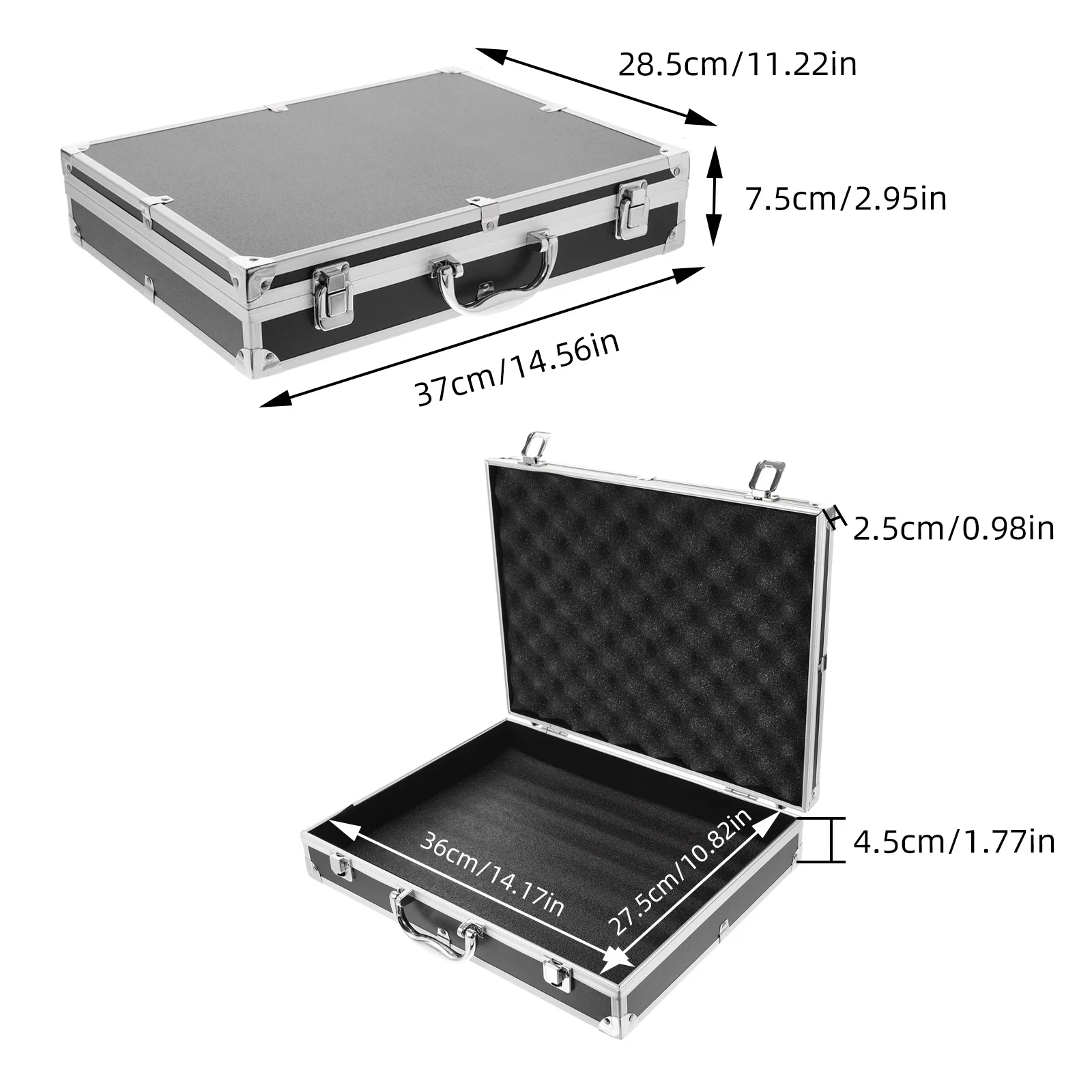 Toolbox Lockable Flight Case Portable Aluminum Alloy Box Carrying Storage Makeup Medicine Tools Flannel Password Suitcase