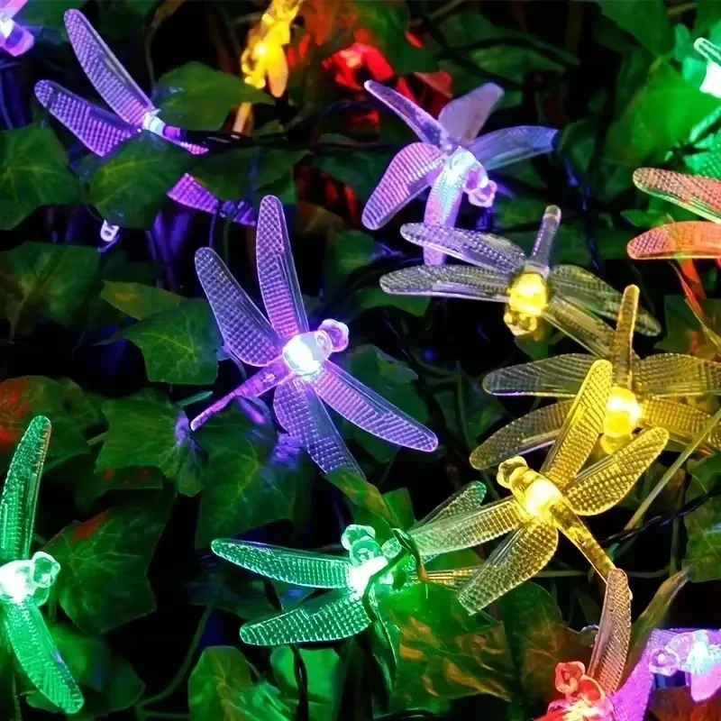 

LED Solar Dragonfly String Lights Waterproof Fairy Lamp Garden Landscape Decoration for Outdoor Lawn Yard Patio Party Festival