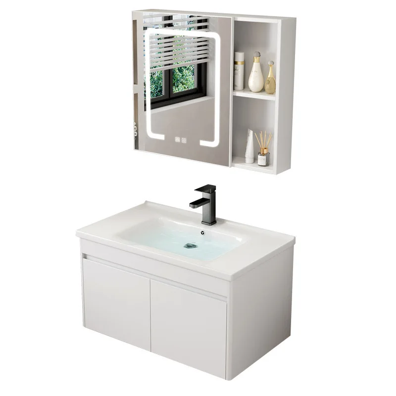 

Hotel bathroom washbasin cabinet combination small apartment bathroom cabinet integrated ceramic wall-mounted washbasin