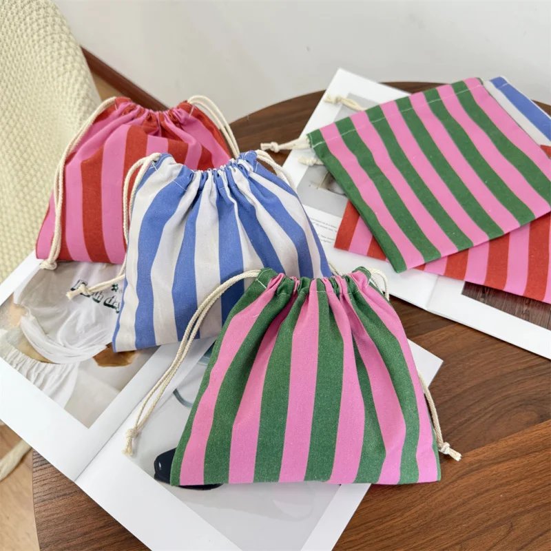 custom.Cotton Striped Envelope Bag Printing Personalized Macaron Color Packaging Bag Dust Bag Shoe Bag