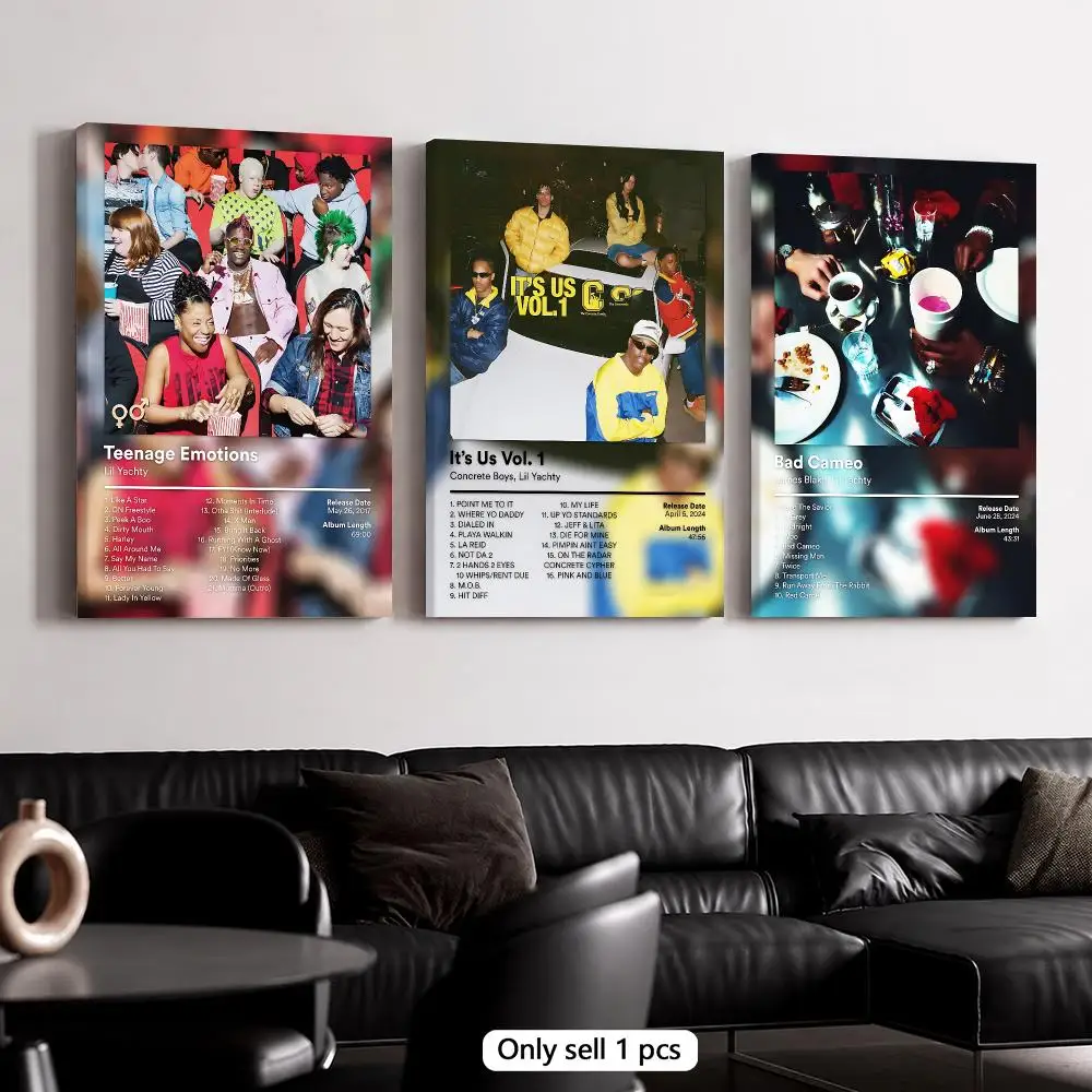 L-Lil Yachty Album Cover Framed Wall Painting Canvas Poster Wooden Stretcher Frame Inner Frame Kit for Wall Art Painting