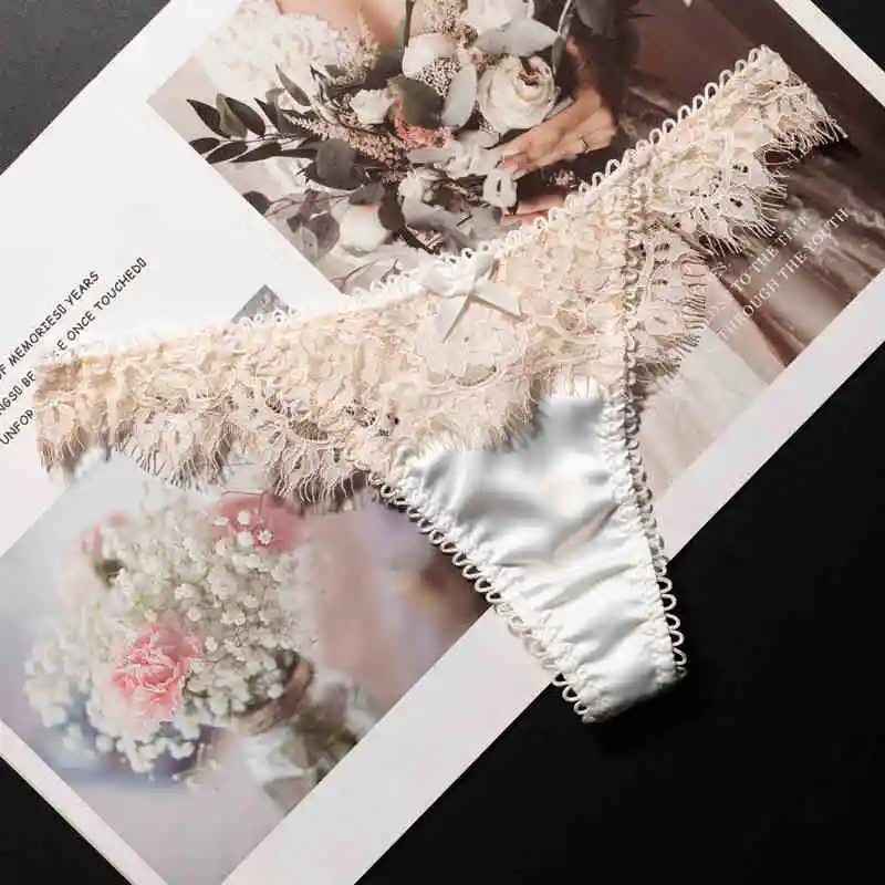 Lace Panties Sexy Women\'s Underwear Briefs G String Transparent Seamless Thong Low Waist Hollow Out Underpants Size S-XL