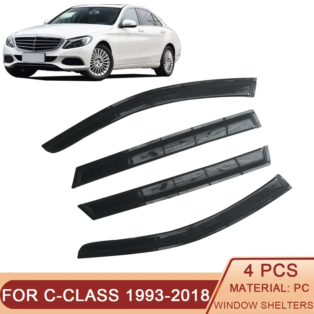 

For Mercedes-Benz C-Class 1993-2018 W202 W203 W204 W205 Car Side Window Visor Auto Black Tinted Deflectors Guard Door Ventvisor