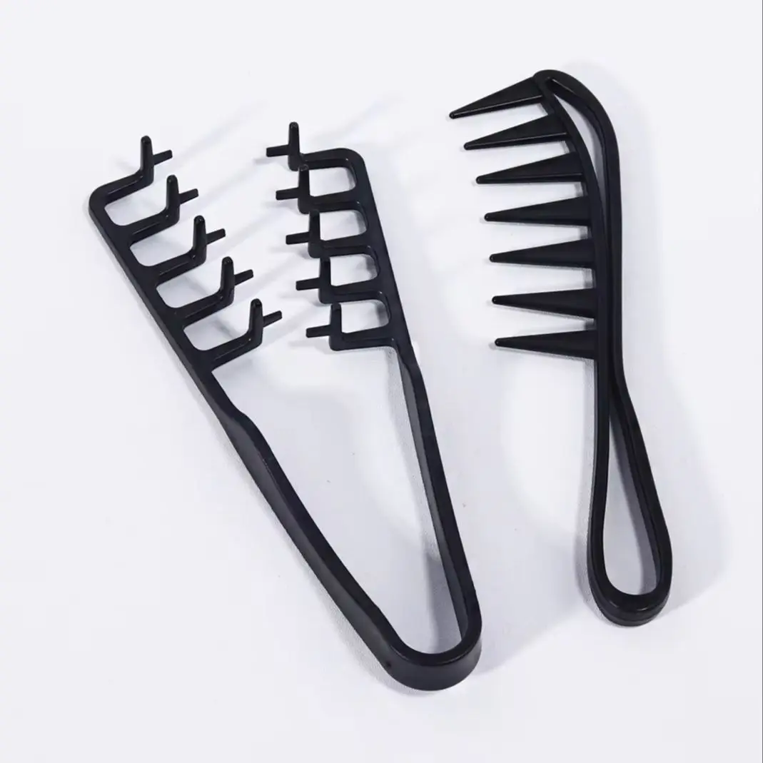 2-piece styling comb set - with fishbone texture curved wide tooth comb, fluffy curly hair comb, special for real hair wigs