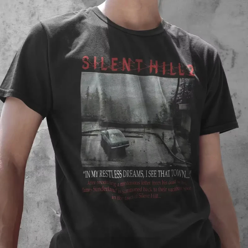 25 سايلنت هيل 2 تي شيرت ملابس قطنية عادية كم قصير رقبة مستديرة تي شيرت الرجال النساء تي شيرت المتضخم المحملة قطنية عالية الجودة