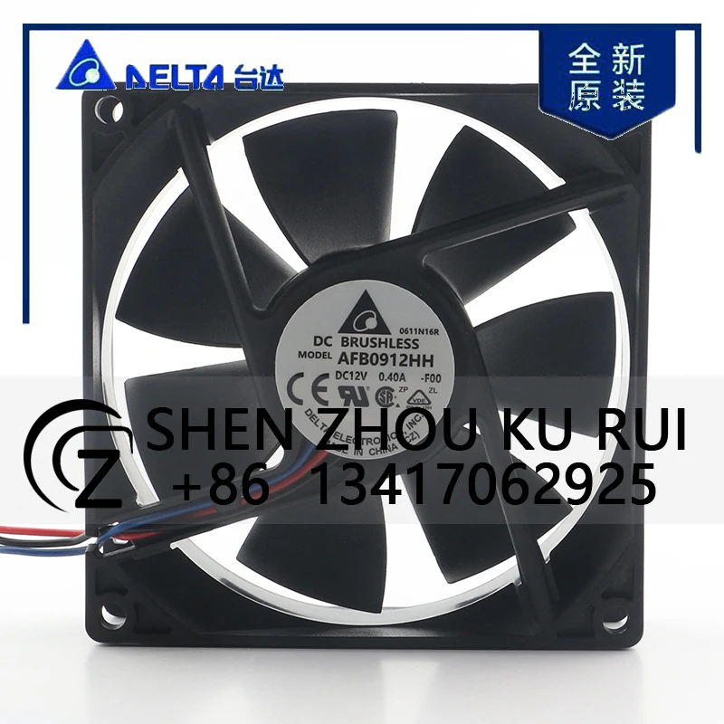 

Delta 24V 48V DC 12V 0.40A AC EC 9025 90X90X25MM 9CM Inverter Large air Volume Axial Flow Double Ball AFB0912HH-F00 Cooling Fan