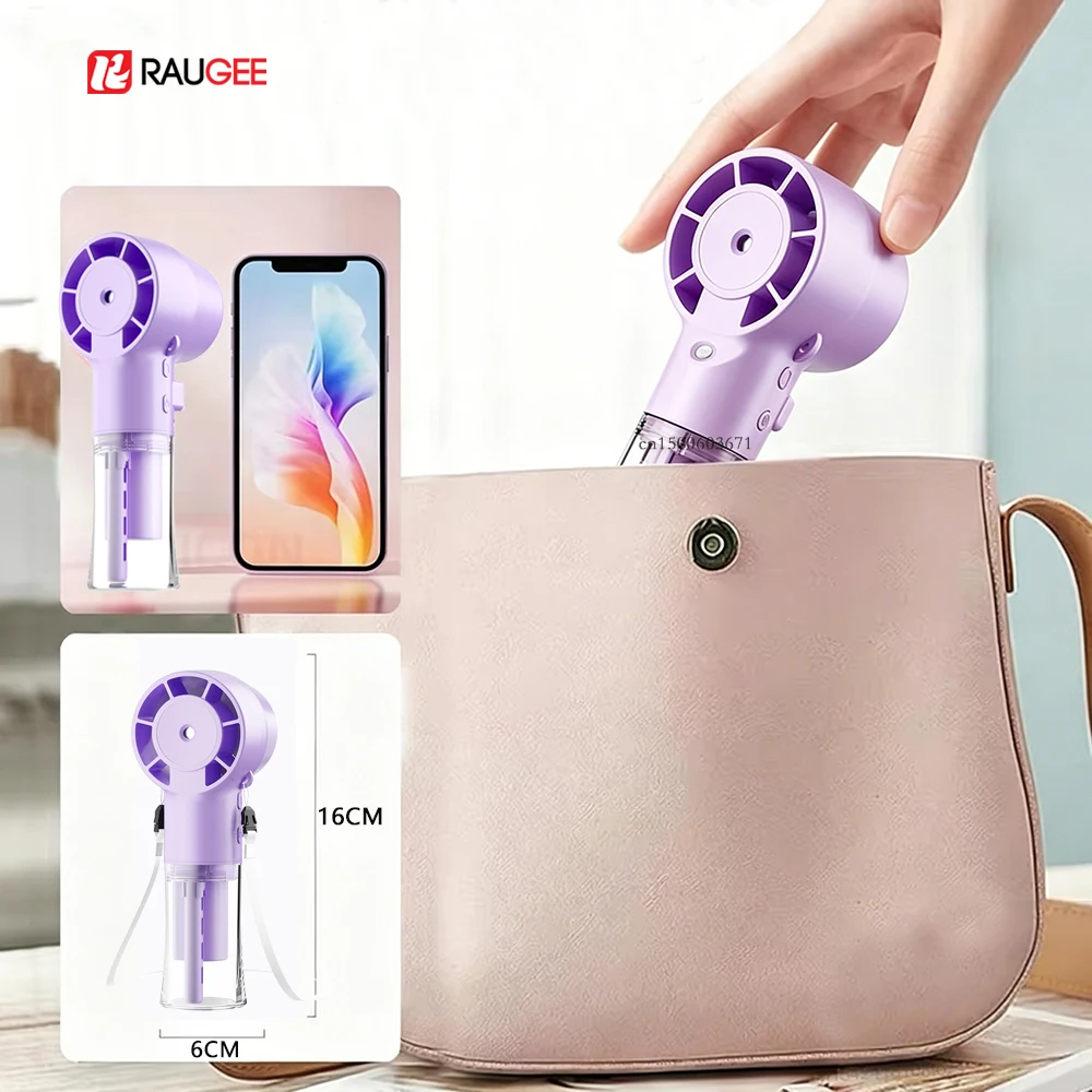 Portable Hanging Neck Fan Mini Spray Humidifier Fan 4 Gear Handheld Water Mist Fan Outdoor Personal Hand Fan With Water Spray