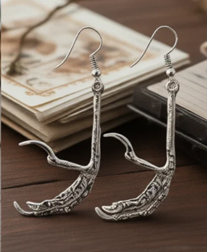 Gothic Raven Earring Crow Bird Skull Claw Talon Stud NU-GOTH Jewelry Gift