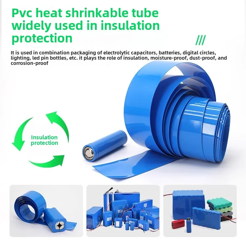 1KG 18650 PVC Heat Shrink Tube Battery Pack Blue Insulated Protection Film Wrap lithium Case Cable Sleeve