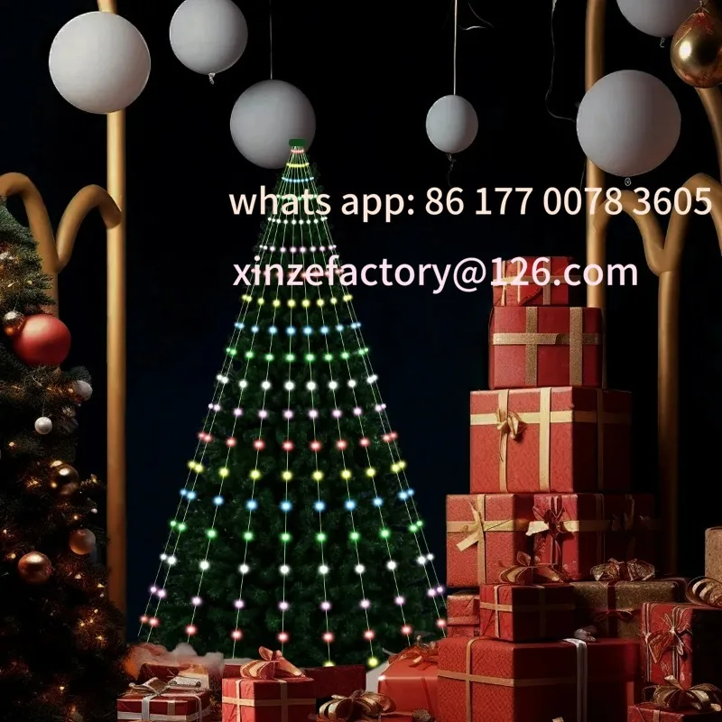 ไฟต้นคริสต์มาสอัจฉริยะปรับแต่งได้ ไฟ LED หลากสี ควบคุมผ่านแอป Bluetooth พร้อมตั้งเวลาและซิงค์เพลง สำหรับตกแต่งต้นคริสต์มาส