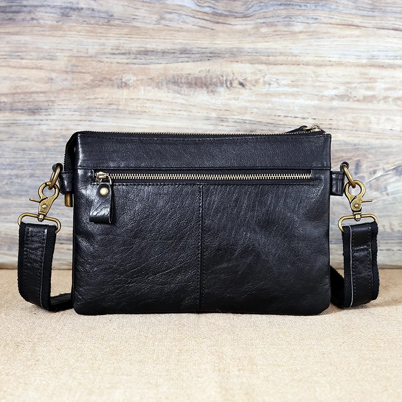 Bolsa de ombro de couro bronzeada vegetal, bolsa tiracolo, camada de cabeça de couro mensageiro, moda masculina, nova