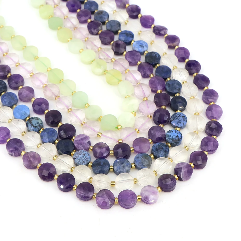 10mm Faceted Coin Beads Natura - Jewelry Making Gemstones ulasan dan harga