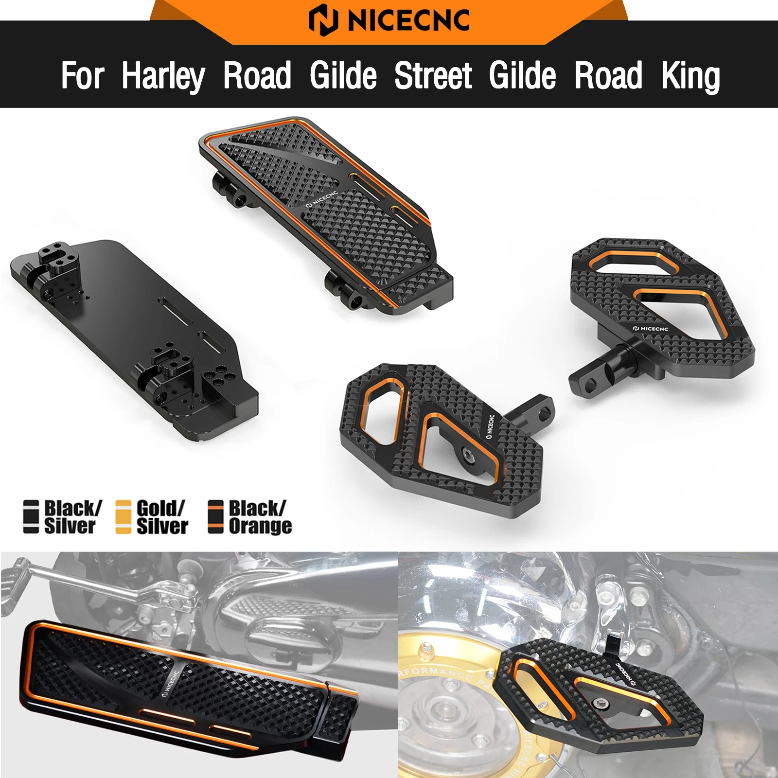 

For Harley Road Glide FLTRX Special FLTRXS 2015-2024 Rider/Passenger Footboard Street Glide FLHX FLHXS Road King Custom FLHRS