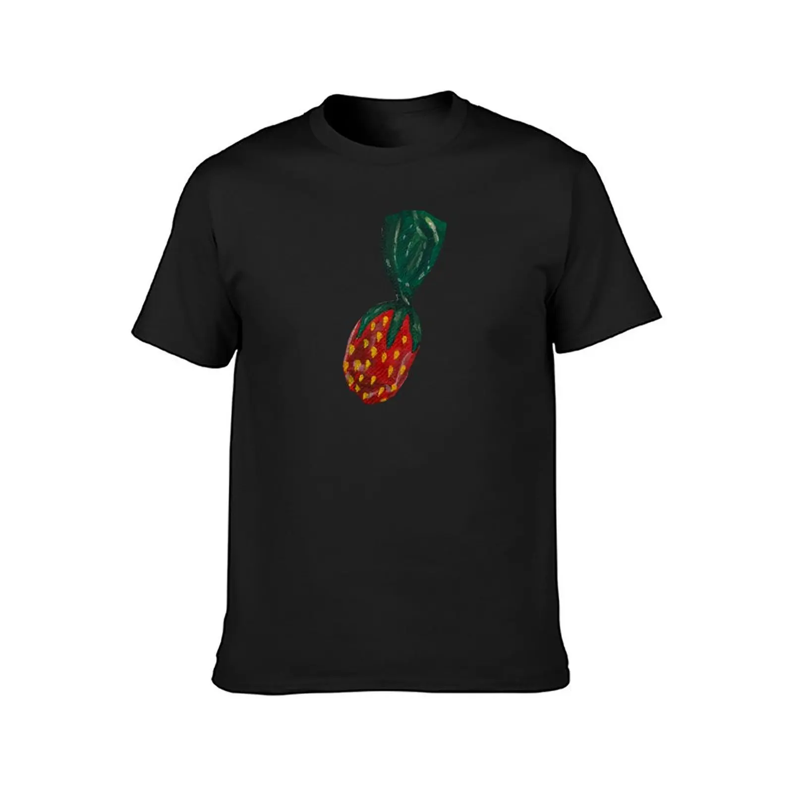 Strawberry Hard Candy Acrylic Painting T-Shirt for a boy summer tops funnys men workout shirt