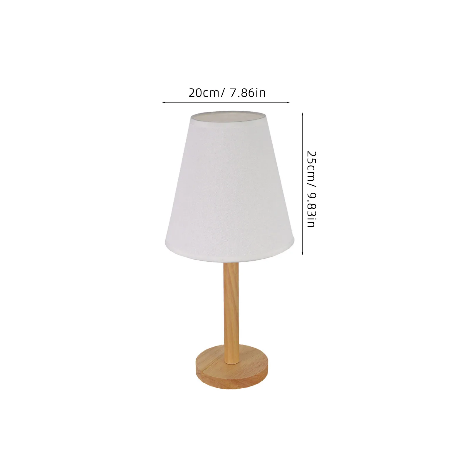 

Table Light Wood Desk Lamp Retro Bedside Lamp with Lampshade For Home Bedroom Night light with US Plug