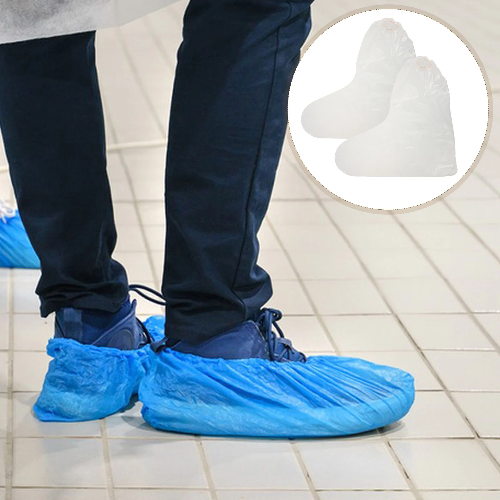 

10Pcs Thickened Waterproof Shoe Covers Nonslip Rain Protectors for Sneakers Boots High Heels Outdoor Use Pe Material Comfortable