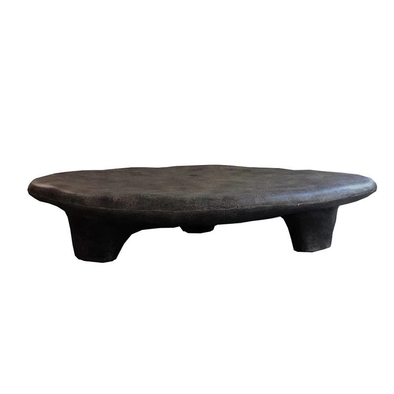 creative stone shape black Oval coffee table Designer modern minimalist side table Living Room Decoration