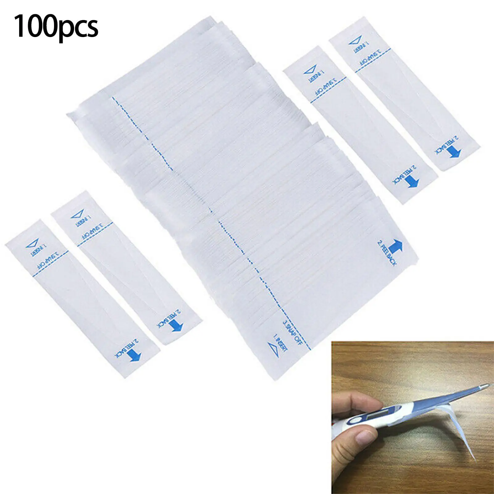 100pcs Disposable Thermometer Sleeves Protective Probe Covers Universal Fit for Digital Clinical Veterinary Thermometers Kids