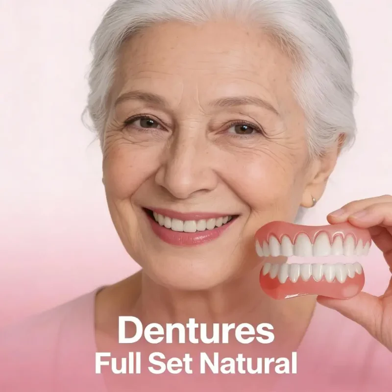 New Silicone Fake Teeth Temporary Denture Upper Lower Jaw Realistic Decorative Teeth To Fill Gaps Orthodontic False Teeth Kit