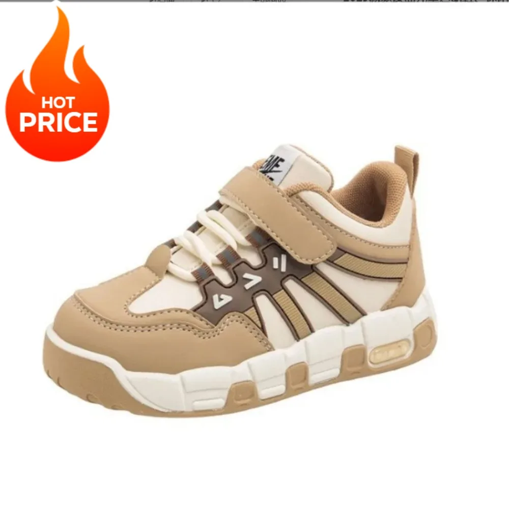 

2025 Autumn New Leather Kids Sports Shoes Boys' Waterproof Casual Shoes Girls' Wear-resistant Fashionable Running School Shoes B