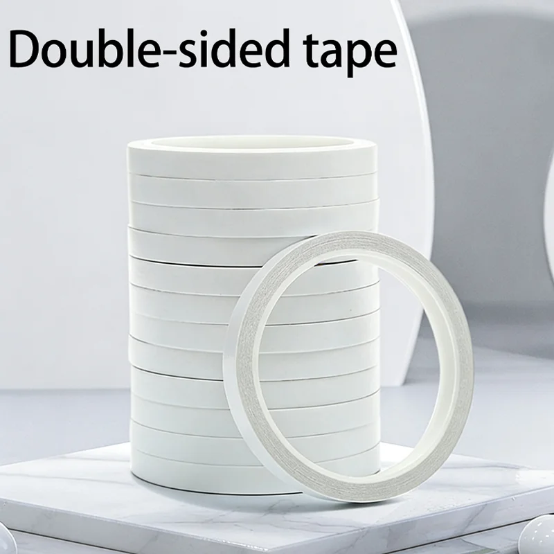 10M High-Adhesive Double-Sided Tape, Ultra-Thin, Strong Hold, Stationery Office Craft, Easy to Tear, Transparent White Paper