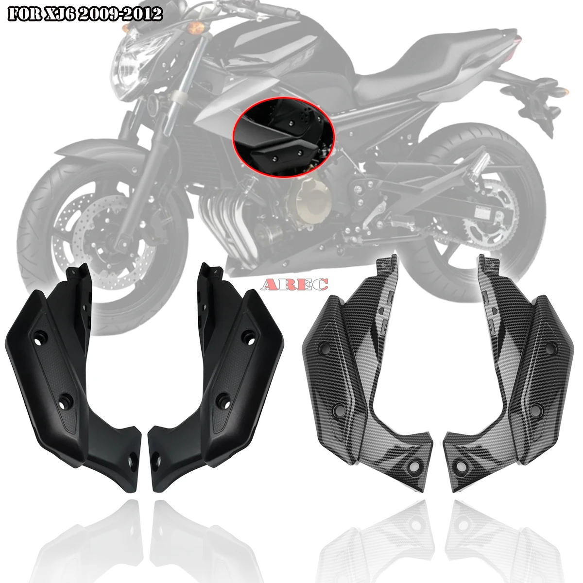 

Матовый черный/углеродное волокно, боковая панель, необработанный обтекатель, кузова, рамка, обтекатель, чехол для Yamaha XJ6 XJ 6 2009-2012 2010 2011