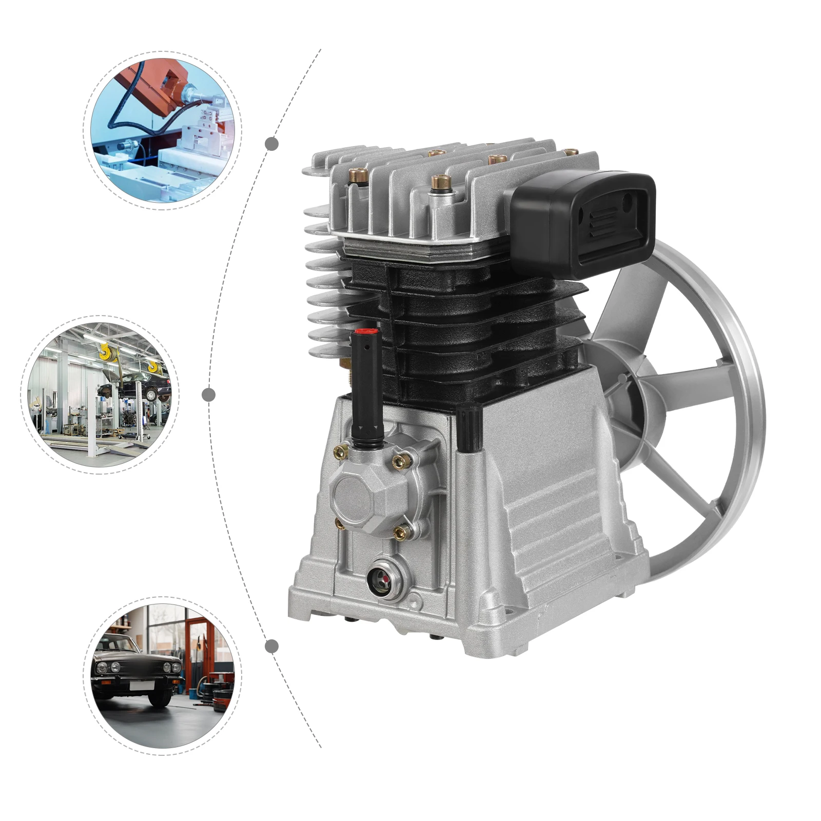 Air Compressor Replacement Parts – 3HP Compatible, 66Gal/min Exhaust, 0.8Mpa Rated Pressure, Durable Aluminum and Iron, Suction