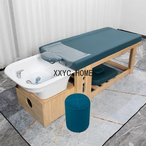 

Massief Hout Liggend Volledig Shampoo Stoel Thaise Massage Kapper Spoel Bed High-End Shampoo