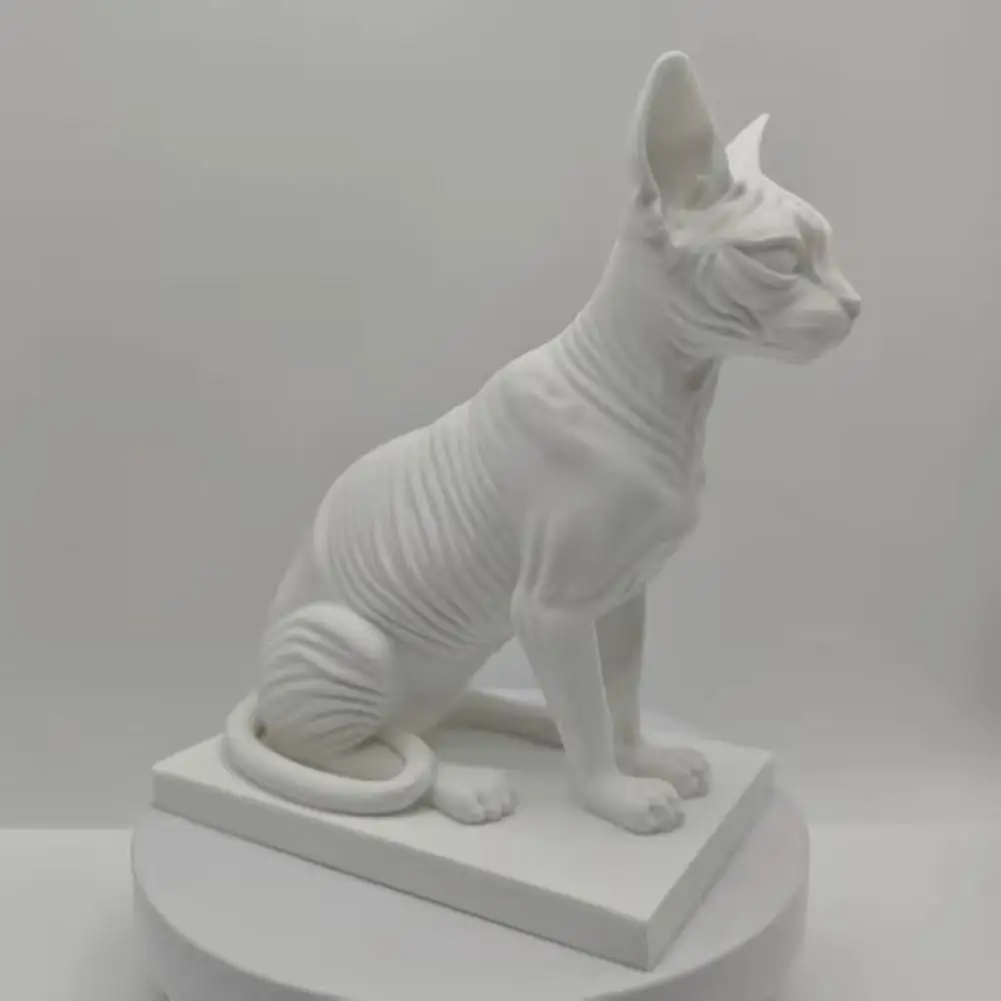Realistic Sphinx Cat Model Simulated Cat Model Realistic Sphynx Hairless Cat Figurine Collection Science Educational for Home