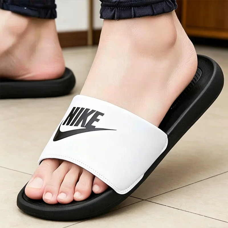 Nike Men Slide Slippers, Soft Comfort Non-slip Quick Dry Casual Indoor Outdoor Beach Shower Slippers CN9675-005 view 2