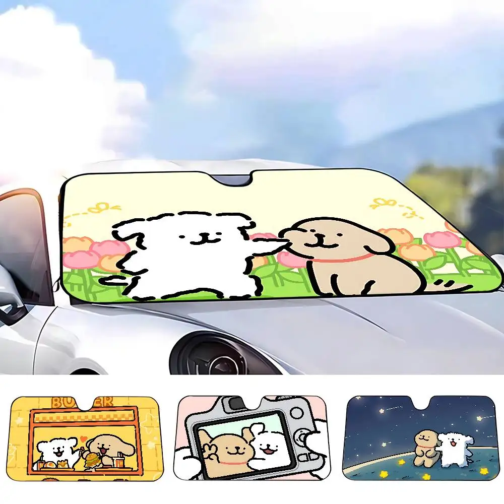 كارتون M-المالطية مظلة السيارات الستائر مظلة السيارات يغطي غطاء الزجاج الأمامي العالمي للطي قناع #6