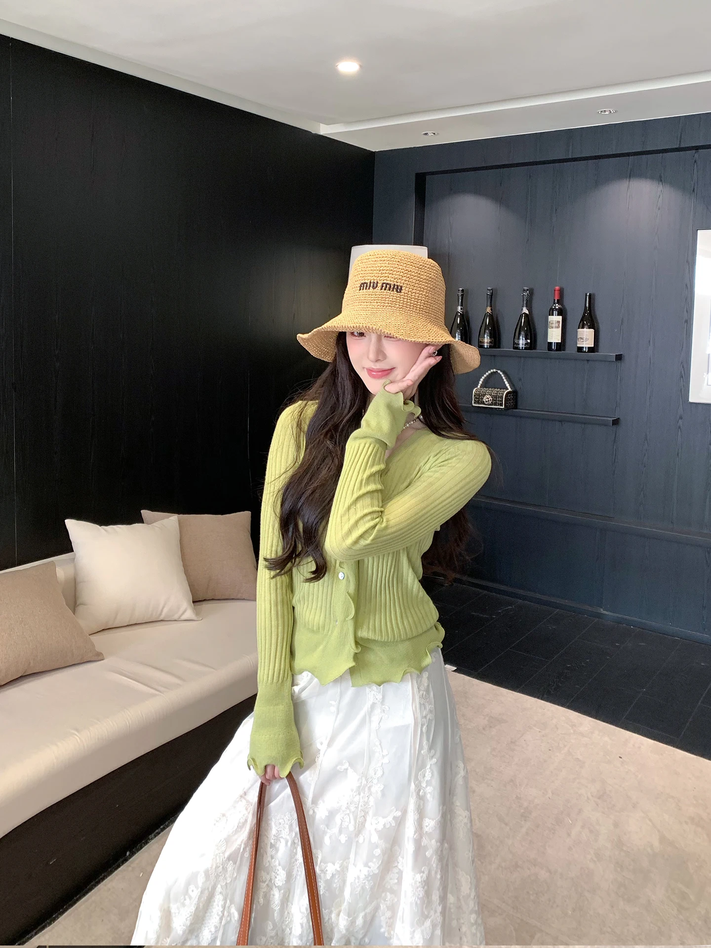 

Женский вязаный топ Yanyan Summer с длинным рукавом, тонким рубчатым краем и кружевной отделкой, повседневный, свободного кроя, из теплой шерстяной смеси