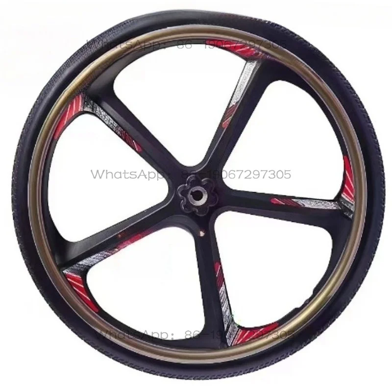 Universal Electric Wheelchair 24-inch Card Slot Installation Deep Pattern High Elastic Solid PU Rear Wheel