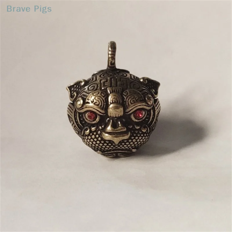 Brass Handicraft Die-casting Tiger Bell Key Car Button Wind Bell Tibetan Bronze Bell Creative Car Keys Pendant Accessories Gifts