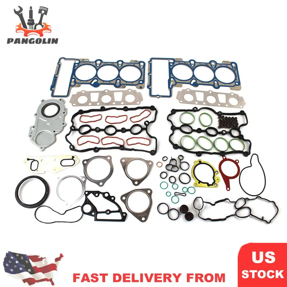3.0T głowica cylindra do silnika pokrywa zaworu uszczelki uszczelki zestaw dla AUDI A4 A5 A6 S5 Q5 Q7 06E103148AG 06E103149AG 06E103148A 06E103483Q