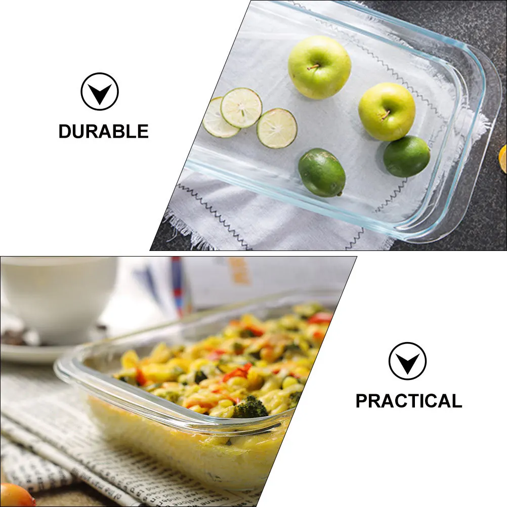 

1 шт., противень из закаленного стекла, термостойкий, толстый, для духовки, микроволновой печи, кухонный противень, стеклянная сковорода