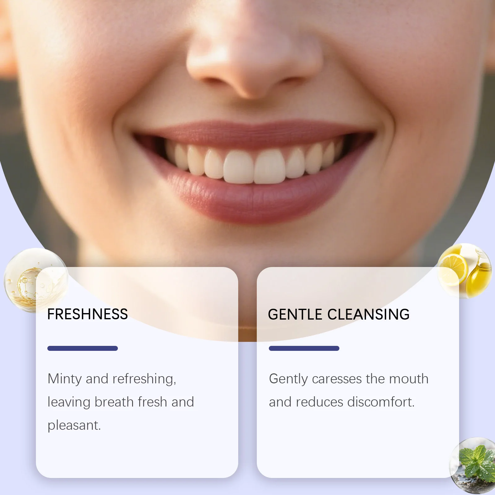 Gentle Oral Rinse Mouthwash Alcohol Free Peppermint Fresh Breath Care Cleaning Tartar Plaque Solution 237ml Portable Daily Use