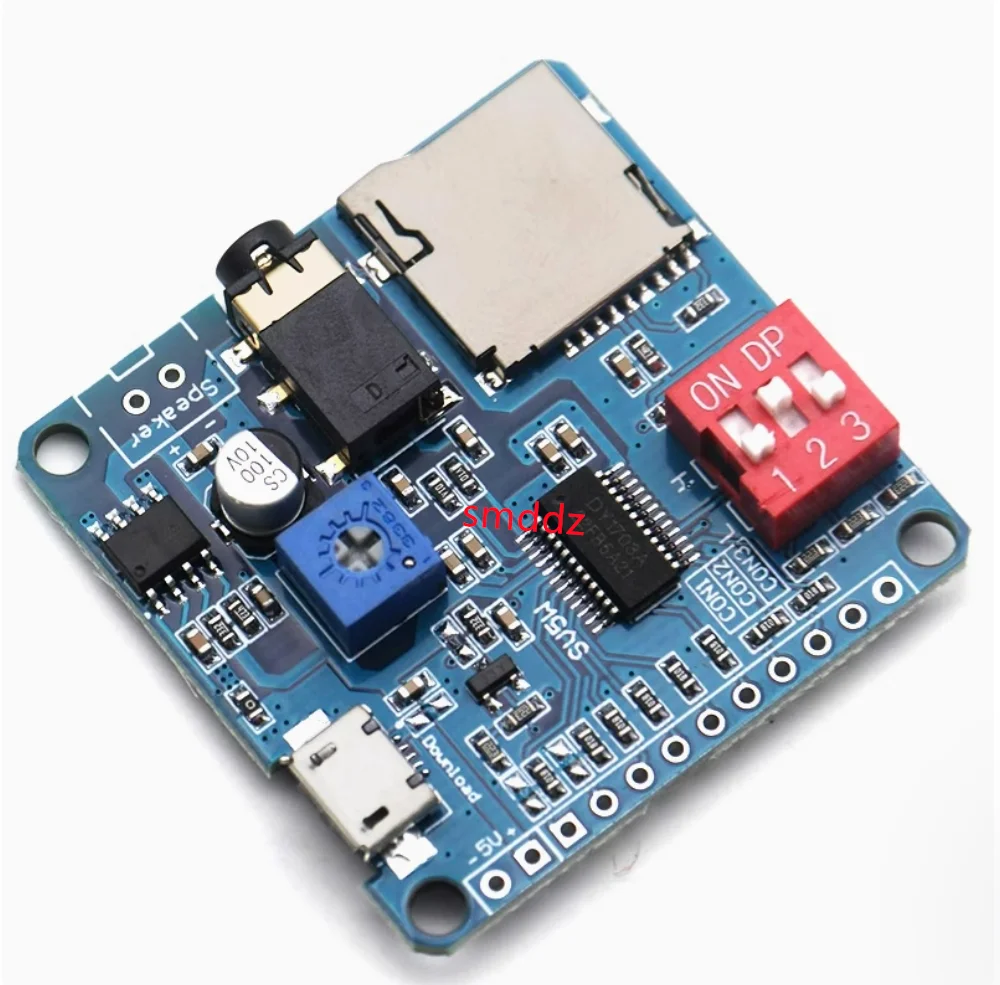 5pcs /  Voice playback module MP3 player triggers playback serial port control to play DY-SV5W voice module