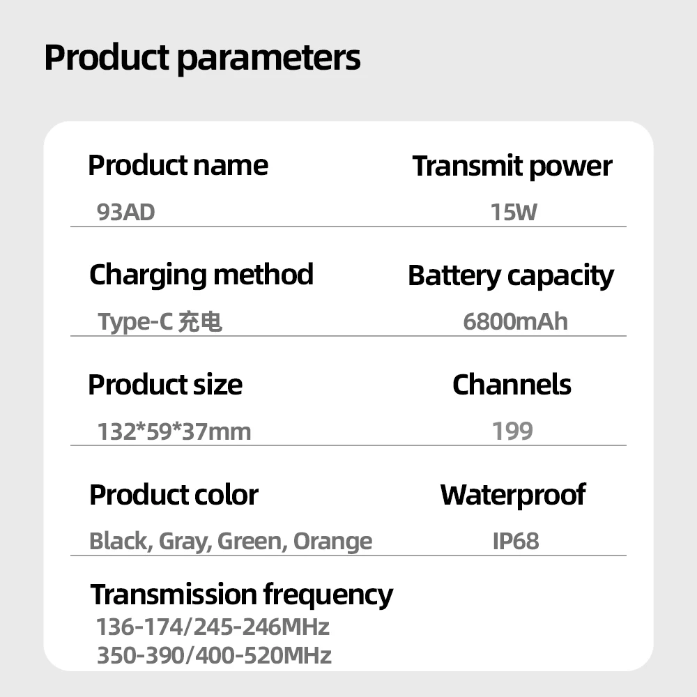 UV93AD IP68 15 واط VHF UHF ثنائي النطاق 136-520 ميجا هرتز هام راديو FM رباط هوائي استقبال طويل المدى لتحديد المواقع مقاوم للماء أجهزة اتصال لاسلكية #6