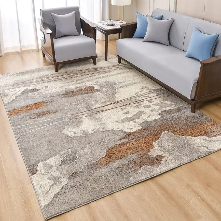 

New Chinese Light Luxury Plush Abstract Carpets for Living Room Modern Porch Simple Household Rugs for Bedroom Home Decor Mat
