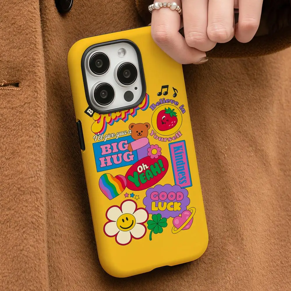 

W-Wiggle W-Wiggle Bear Phone Case For iPhone 16 15 14 13 12 11 Pro Max Plus Glossy HD Double-Layer Liquid Back Film Hard Shell