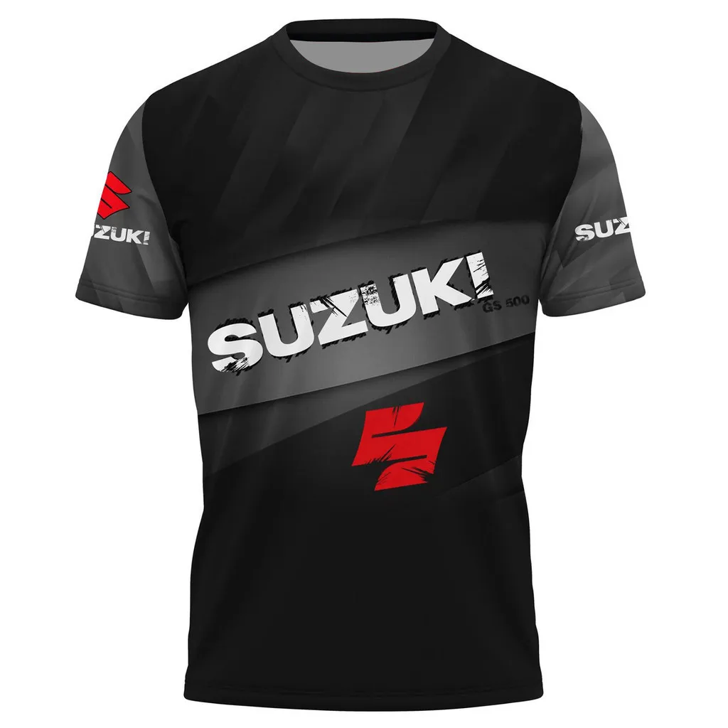 تي شيرت سوزوكي للدراجات النارية يسمح بمرور الهواء، رقبة دائرية للرجال، ملابس رياضية نسائية من سوزوكي جيرسي بأكمام قصيرة، بلوزة كاجوال للصيف #5