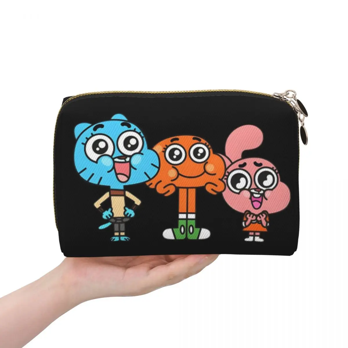 Gumball And Darwin Game The Amazing World Of Gumball Women Cosmetic Bags Travel Makeup Organizer Pouch Toiletry Storage