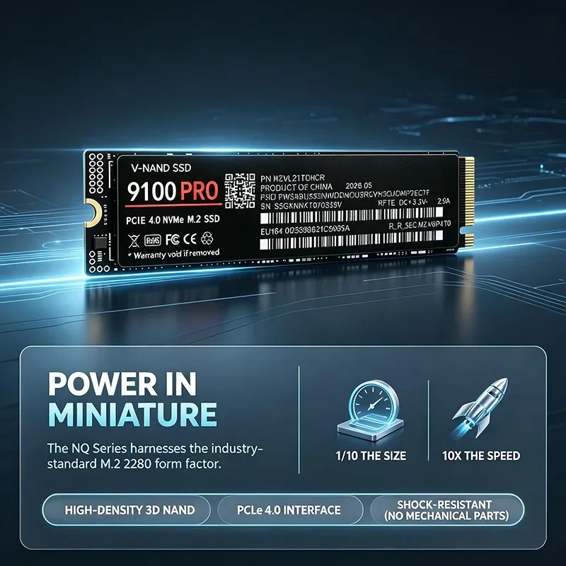 2026 New Genuine 9100 PRO M.2 2280 NVMe SSD PCIe4.0 7300MB/s TLC 3D NAND 500‑4TB Solid State Storage for PS5 Gaming PC Desktop